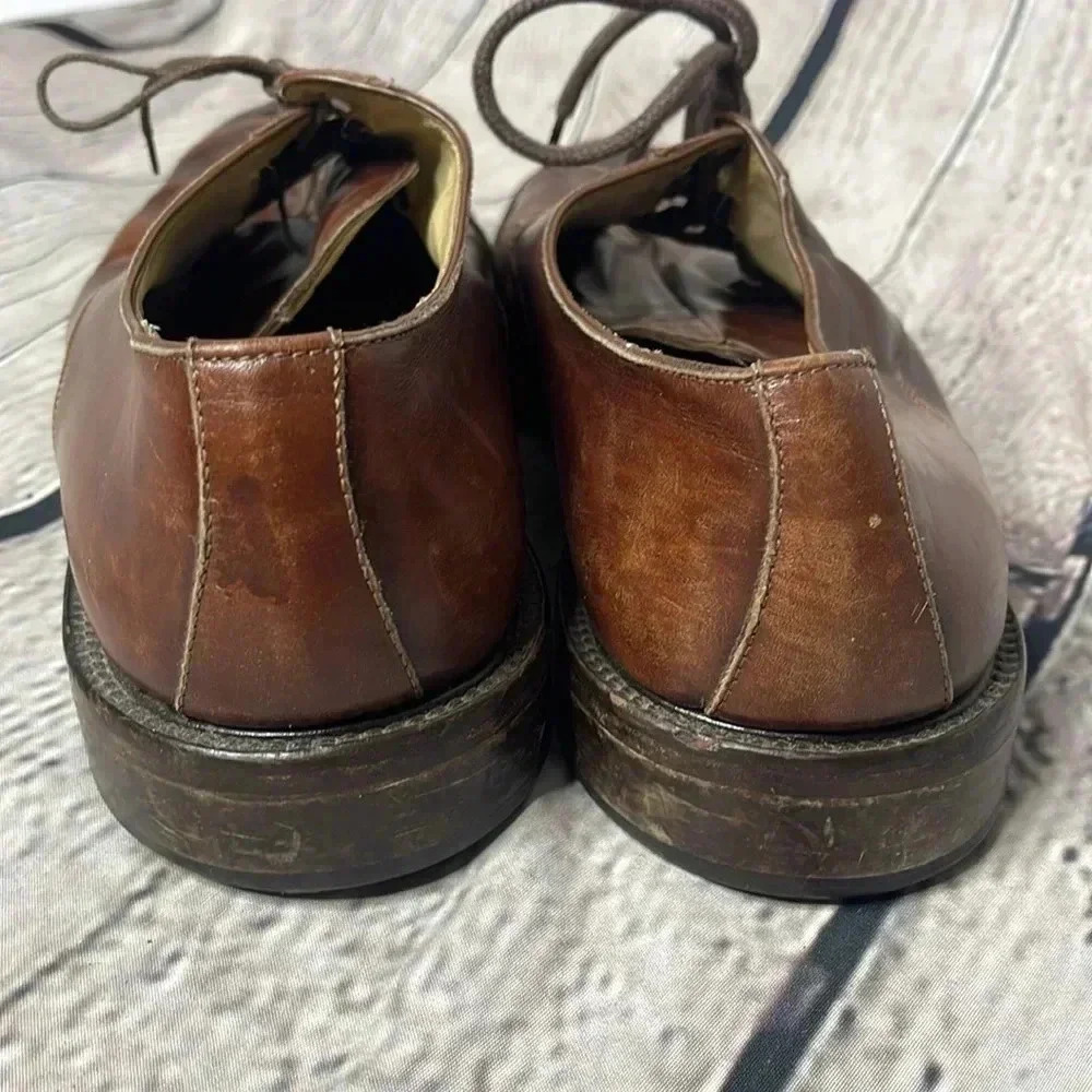 Belvedere Florence Sz 11.5 M Leather Oxford Ostrich Cap Toe Dress Shoe Italy - Picture 6 of 10